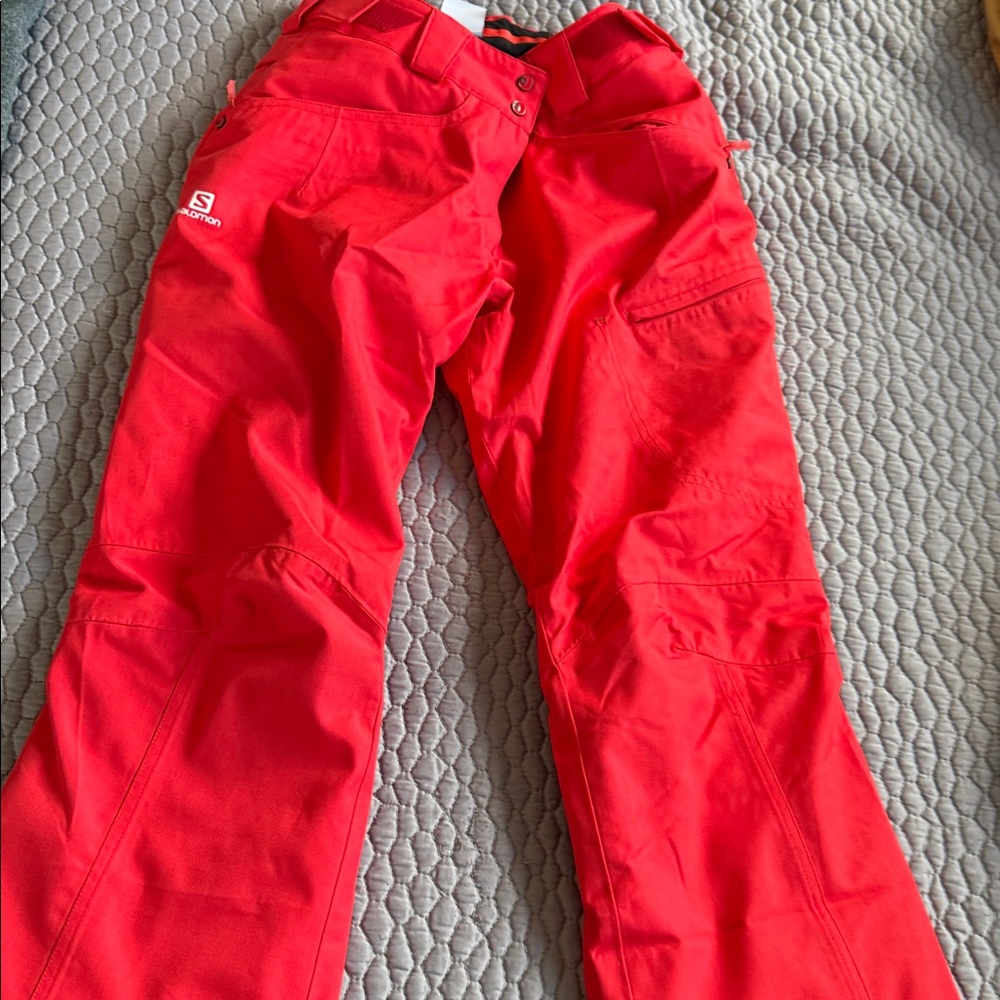 Salomon Bright Red Outdoor Pants